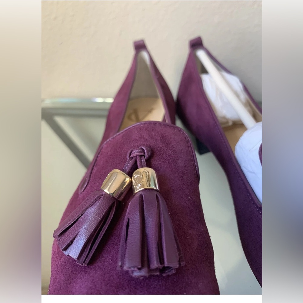 Vero Cuoio Deep Purple Suede Loafers with Tassels Sz 6M - Picture 6 of 9